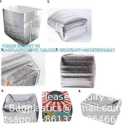 Herbruikbare isolatiezakken Thermische doosbekleding 13 X 8.5 X 12 Metallisatie doosbekleding voor lunchdoos Winkelwagen Insulati