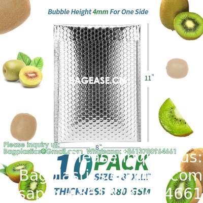 Thermische bubbelmailers 8&quot; x 11&quot;, Pack geïsoleerde mailers voor koude verzending, folie-mailenveloppen, koele bubbelmailers