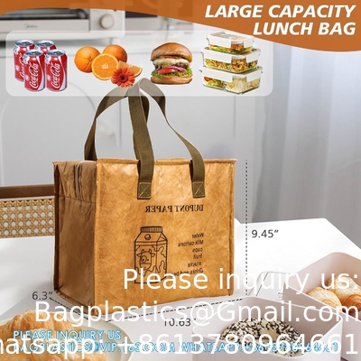 Lunch Bag Vrouwen Geïsoleerde Lunch Bag Koeler, Draagbare Tyvek Lunchboxes Vrouwen,Groot Lunch Tote Goed werk, Wandelen