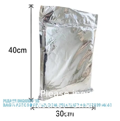 Slijder geïsoleerde koelzakjes, Draagbare Ziplock Zilveren Aluminiumfolie Pakket Thermisch geïsoleerde koelzak voor voedsel