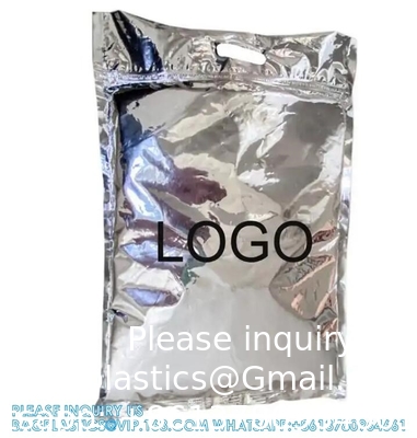 Slijder geïsoleerde koelzakjes, Draagbare Ziplock Zilveren Aluminiumfolie Pakket Thermisch geïsoleerde koelzak voor voedsel