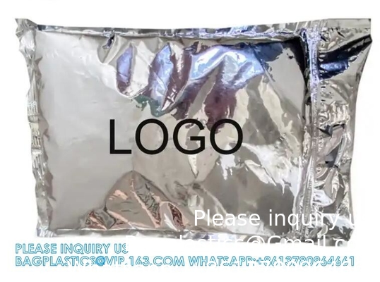 Slijder geïsoleerde koelzakjes, Draagbare Ziplock Zilveren Aluminiumfolie Pakket Thermisch geïsoleerde koelzak voor voedsel