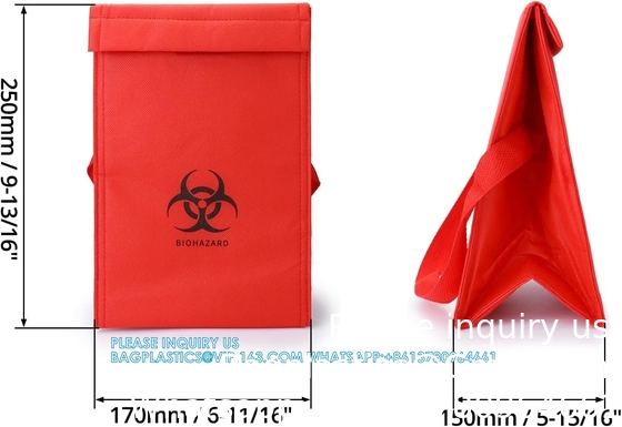 Medische geïsoleerde koelerzak voor biologische gevaren, medische transportzak voor biologische proeven, bio-transportzak, 6,75&quot; x 10&quot; x 5,75&quot;