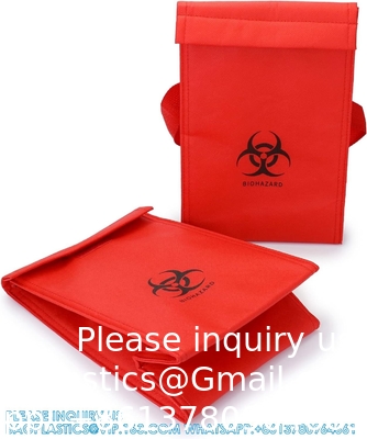 Medische geïsoleerde koelerzak voor biologische gevaren, medische transportzak voor biologische proeven, bio-transportzak, 6,75&quot; x 10&quot; x 5,75&quot;