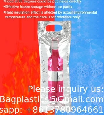 Recyclagezakken, geïsoleerde zakpakket, koeler zak wijn aangepast logo thermische wijn bier aangepaste grootte isolatie