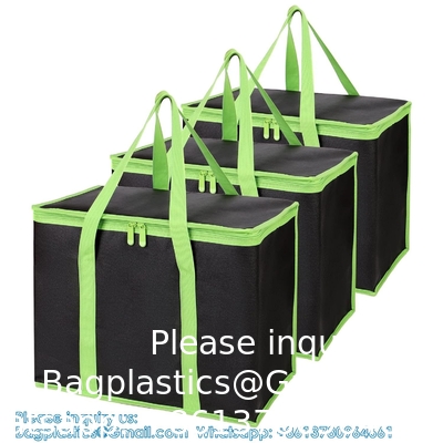 Geïsoleerde voedselbezorgtas met harde bodem, XXX-grote geïsoleerde herbruikbare kruidenierswarenkoeler/warmtassen, Tote Bag