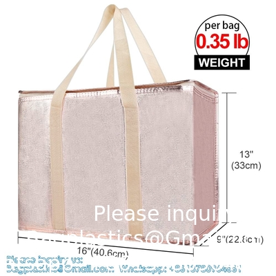 Geïsoleerde voedselbezorgtas met harde bodem, XXX-grote geïsoleerde herbruikbare kruidenierswarenkoeler/warmtassen, Tote Bag
