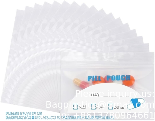 Pillenzakjes - (4&quot; X 2.75&quot;) Dikte is 6 Mil, Draagbare Plastic Pillenzak bevat Vitamine, Supplementen, Medicijnen