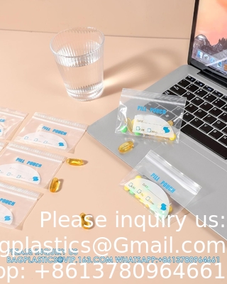 Pillenzakjes - (4&quot; X 2.75&quot;) Dikte is 6 Mil, Draagbare Plastic Pillenzak bevat Vitamine, Supplementen, Medicijnen