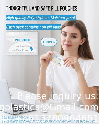 Pillenzakjes - (4&quot; X 2.75&quot;) Dikte is 6 Mil, Draagbare Plastic Pillenzak bevat Vitamine, Supplementen, Medicijnen