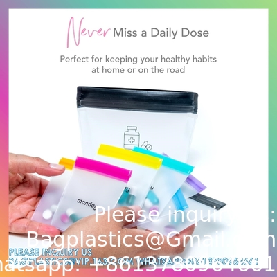 Pill Pouch Set, Zip Pill Organisatoren, Grote herbruikbare reispill container, Kleurgecodeerde medicijnzakken, Organiseer