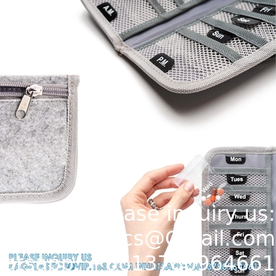 Pill organisator + Supplement Case voor OTC geneeskunde, recept + vitaminen - 14 gemerkte zakjes van maandag tot zondag