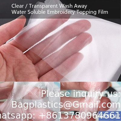 Wateroplosbaar stabilisator voor borduurwerk Toppenfilm (10 In X 50 Yd Roll), bagease 35um Clear Borduurwerk Stabilisatoren
