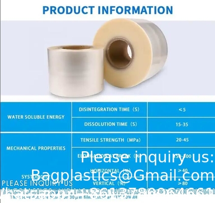 Wateroplosbaar membraan Groothandel PVA film verpakkingsmachine Pva wateroplosbare film voor wasmiddel pods