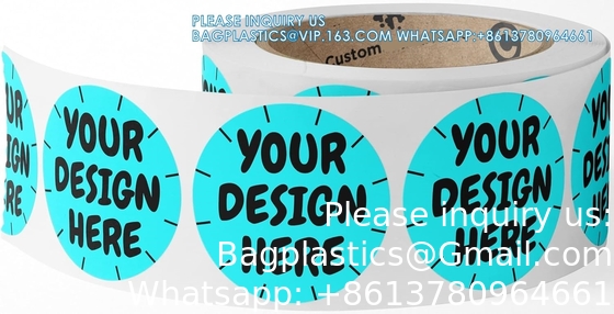 Custom vinyl stickers voor bedrijfslogo, gepersonaliseerde stickers Etiketten met beeldtekst, 60 150 300-1000 Qty