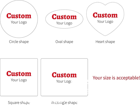 Gepersonaliseerde etiketten, aangepaste stickers afbeelding logo en tekst.
