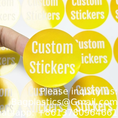 Gepersonaliseerde etiketten, aangepaste stickers afbeelding logo en tekst.