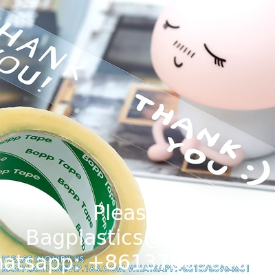 Ontwerper Leuke verpakkingstape, kleurrijke afdrukverzendingstape, kartonnen decoratieve tape voor verzegeldozen, dank u