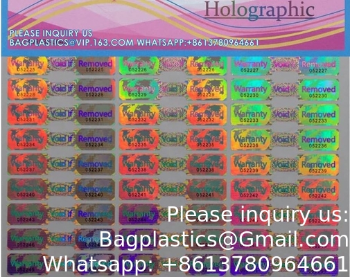 Hologram Tamper Proof Stickers. Tamper Proof Tape. Garantie nietig indien verwijderd. Individuele serienummers. Groot
