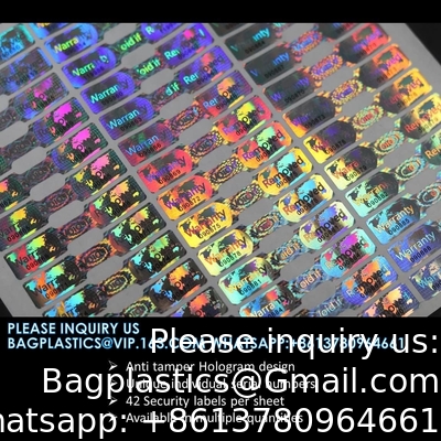 Hologram Tamper Proof Stickers. Tamper Proof Tape. Garantie nietig indien verwijderd. Individuele serienummers. Groot