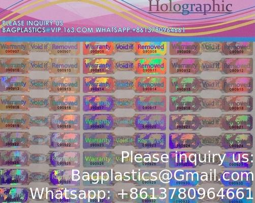 Hologram Tamper Proof Stickers. Tamper Proof Tape. Garantie nietig indien verwijderd. Individuele serienummers. Groot