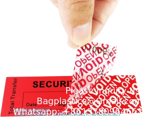 Overdracht Tamper Proof Security Guarantee Void Stickers/Labels/Seals (Rood, 1 X 3,35 inch, serienummers)