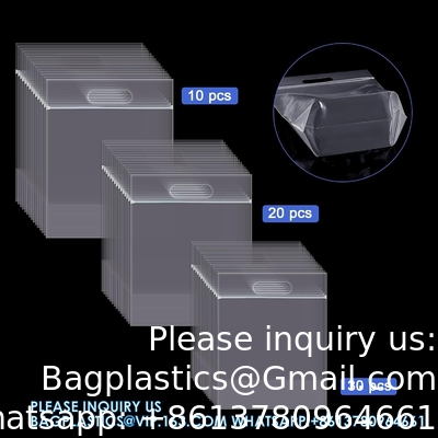 Verpakkingszakken met rits Plastic rits zakken transparante rits Plastic zakken uitbreidbare bodem zak met draaghandvat