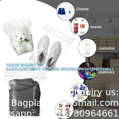 Verpakkingszakken met rits Plastic rits zakken transparante rits Plastic zakken uitbreidbare bodem zak met draaghandvat