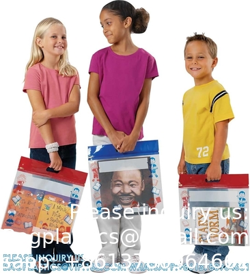 Press And Seal opslagzakken, metalen glijtassen, metalen zakjes extra groot dik plastic, klaslokaal boekenzakken voor kinderen
