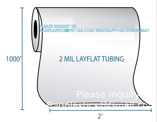 Polyethyleen platte buisrolletjes van 3&quot;x100&quot;x1,5 mil. Voor het verpakken en het maken van polyzakken (3&quot;x100&quot;)