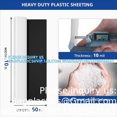 Crawl Space Vapor Barrier - 10 Mil (10' X 50'), Dikke Plastic Sheeting, Drop Cloth Moisture Barrier Covering