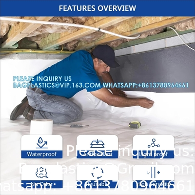 Crawl Space Vapor Barrier - 10 Mil (10' X 50'), Dikke Plastic Sheeting, Drop Cloth Moisture Barrier Covering