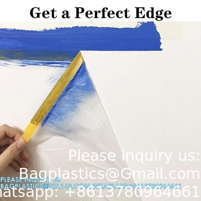 Tape and drape,pre-tapped masking film,masking paper,paint adhesieve beschermende papierrol voor het bedekken van rokken