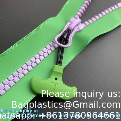 Custom Multi-Colors Waterdicht Zipper PU Coated Driehoekige Tanden Plastic Zippers Waterdicht Voor Kledingzakken