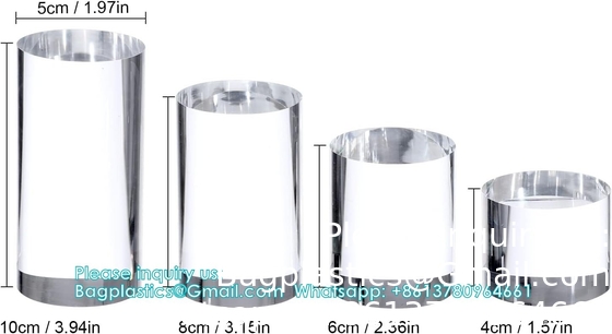 Acrylische kubuscilinder ronde foto-requisiten, transparante solide acrylische displayblokken voor fotografie