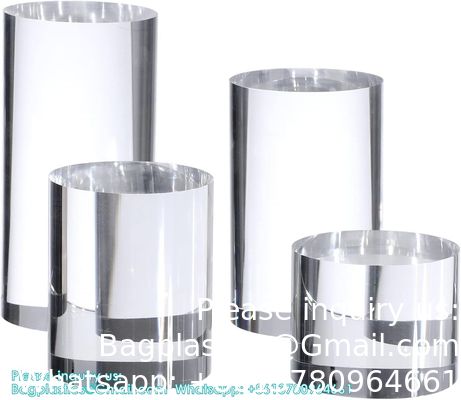 Acrylische kubuscilinder ronde foto-requisiten, transparante solide acrylische displayblokken voor fotografie