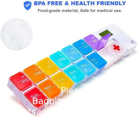 Smart Pill Box,7 Day Pill Organizer,4 Alarm Clocks,AM/PM Automatic Alarm Reminder,Hold Vitamins Fish Oil,Supplements,Travel Pill Or Pillganizer,Suitable For The Elderly, Children, Office Workers