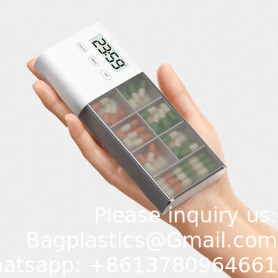 5-Alarm Pill Box Organizer With Clock Countdown Timer Light Up Take Medication Alarm Reminder Easy Open PP Plastic Pill Organizer 2 Times A Day Storage Cases Pp Pill Box For Efficient Pill Management