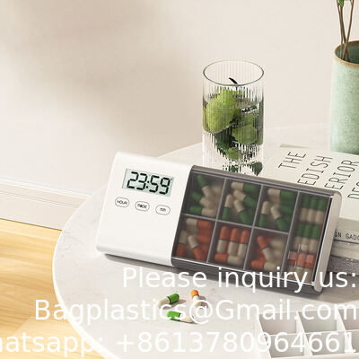 5-Alarm Pill Box Organizer With Clock Countdown Timer Light Up Take Medication Alarm Reminder Easy Open PP Plastic Pill Organizer 2 Times A Day Storage Cases Pp Pill Box For Efficient Pill Management