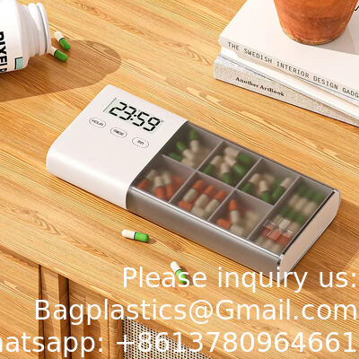 5-Alarm Pill Box Organizer With Clock Countdown Timer Light Up Take Medication Alarm Reminder Easy Open PP Plastic Pill Organizer 2 Times A Day Storage Cases Pp Pill Box For Efficient Pill Management