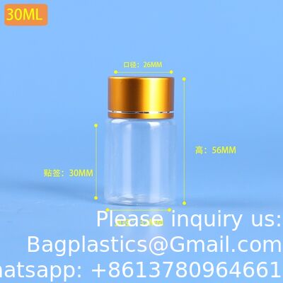 Clear Pill Bottle 30ml/80ml Plastic Medicine Containers Sample Jar With Caps Refillable Tablet Storage Holder Empty Reagent Chemical Organizers Small Travel Pill Cases For Liquid Solid