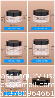 Plastic Jars Round Clear Cosmetic Container with Black Lids, Bagease Slime Jars for Lotion, Cream, Ointments, Makeup, Eye shadow, Rhinestone, Samples, Pot, Travel Storage