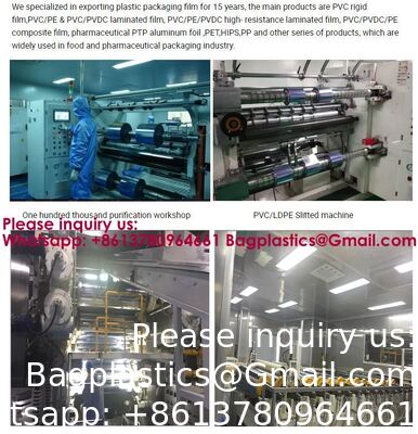 PVDC Film, Alu Alu Foil, PETG Shrink Film, PLA Film, Blister Foil, Composited Film, TPU Film, EVA Film, VINYL Leather, Protection Film, Pharmaceutical Packaging White Colorful PVC/PE Film Rolls