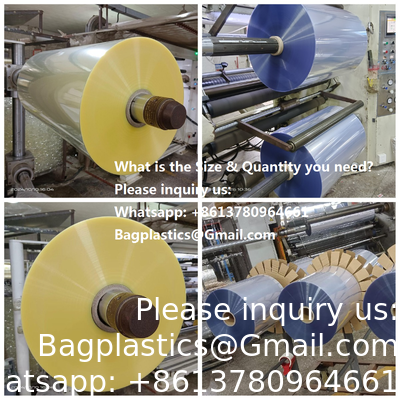 High Shrinkage Clear 40/50 Mic Center Folded Tube, High Shrinkagee Customized 30UM-60UM PETG PVC Shrink Wraps For Beverage Label Printing